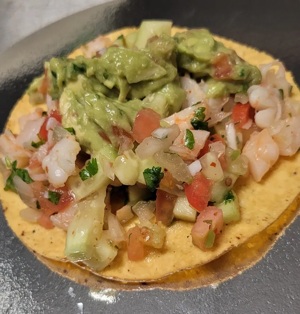 Ceviche de Camaron Tostada
